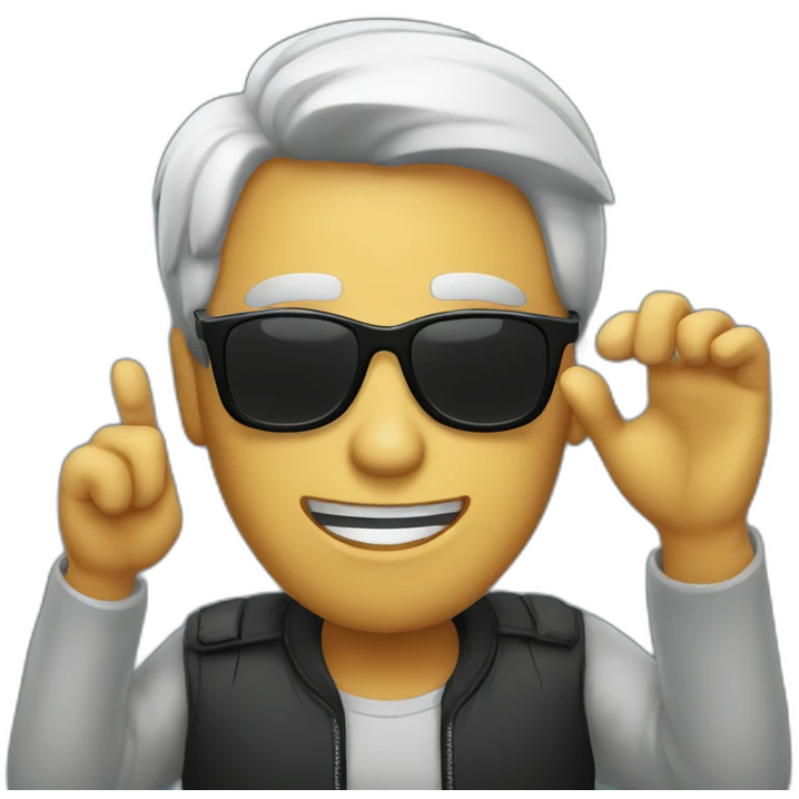man with sunglasses and snapping his fingers saying "no problemo" emoji