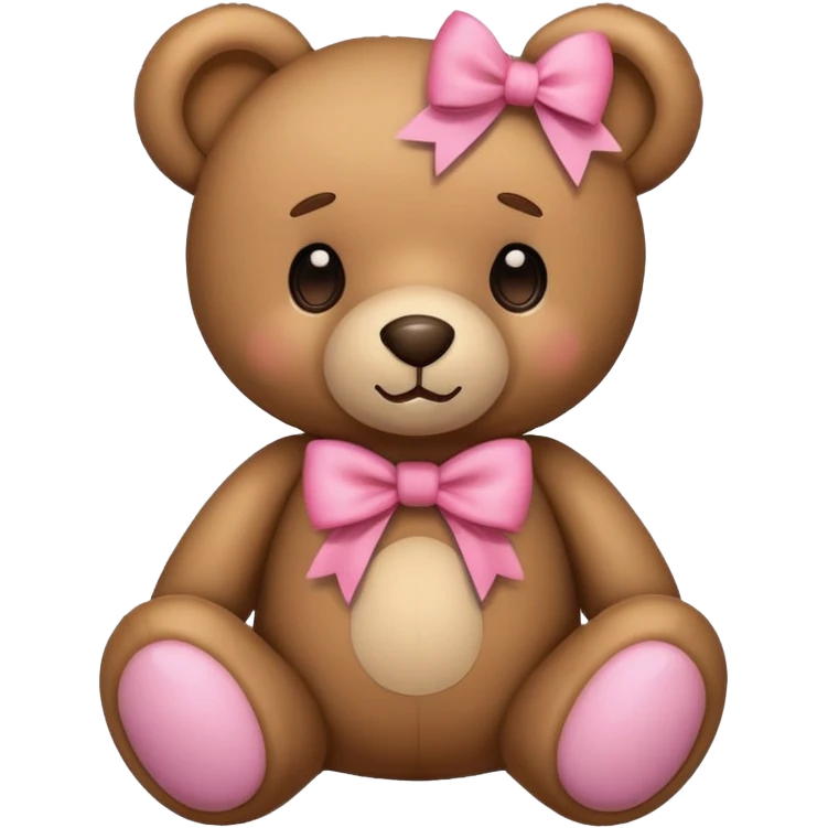 Teddy bear with a pink bow emoji