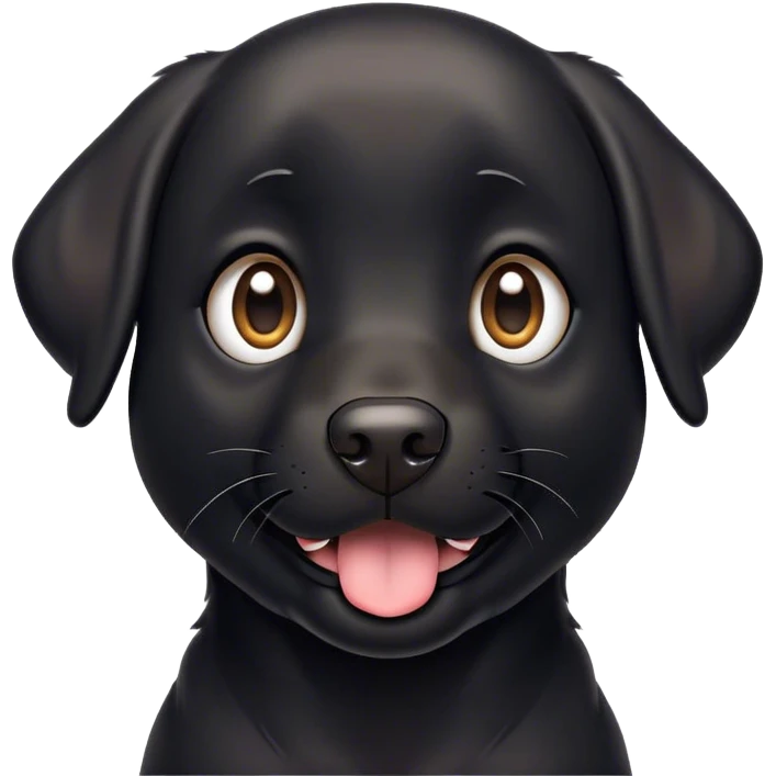 Cinematic Comical Black Labrador Portrait Emoji, Head tilted dramatically with an exaggeratedly amused expression, featuring a sleek black Fur with a glossy finish, wide, expressive brown eyes filled with playful disbelief, Simplified yet hilariously expressive features, highly detailed, glowing with a slightly sassy glow, high shine, dramatic yet playful, stylized with an air of cheeky mischief, bright and endearing, soft glowing outline, capturing the essence of a spirited and over-the-top companion, so meme-worthy it feels like it could side-eye its way into internet fame instantly! emoji