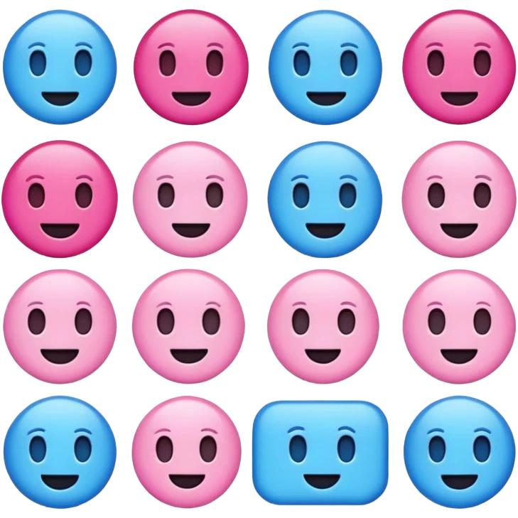 aesthetic emoji with pink and blue color palette emoji