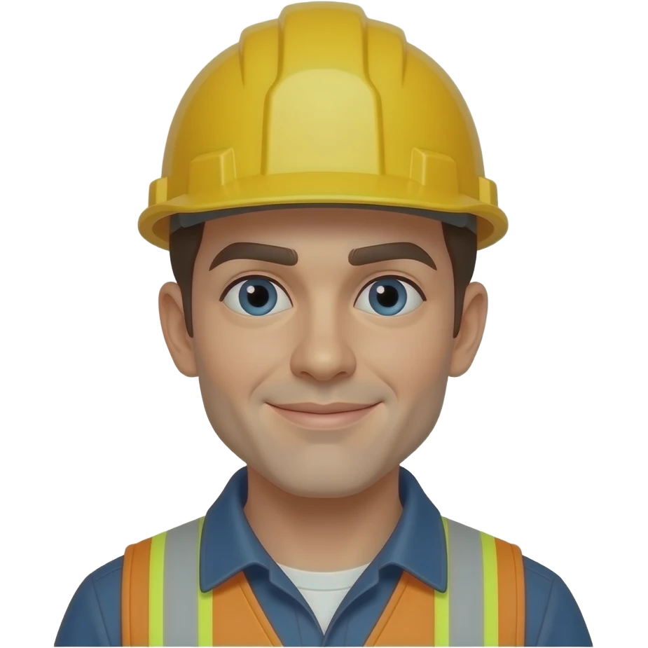 cartoon emoji of builder yellow helmet anime style emoji