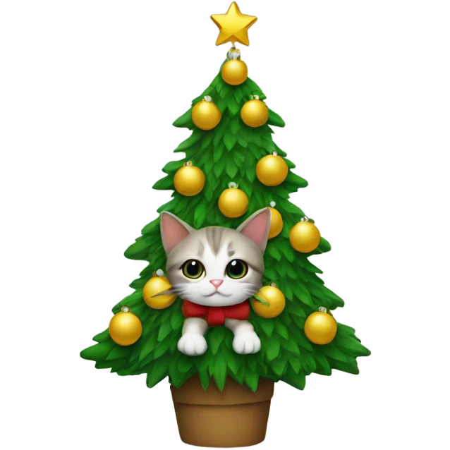 Cat christmas tree emoji
