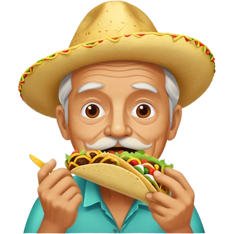Old man eating a taco emoji