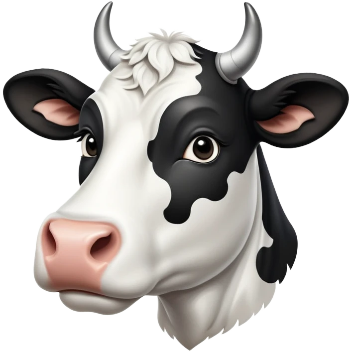 cinematic-noble-black-and-white-cow-portrait-emoji,-poised-and-regal,-with-a-large,-sturdy-build-and-a-beautifully-patterned-hide-of-rich-black-accented-by-crisp-white-patches,-deep-set-soulful-brown-eyes,-simplified-yet-sharp-and-sophisticated emoji