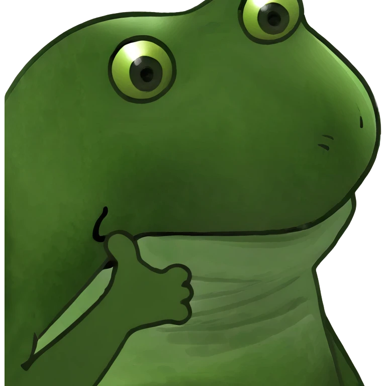 A chicken as a green bufo frog meme emoji