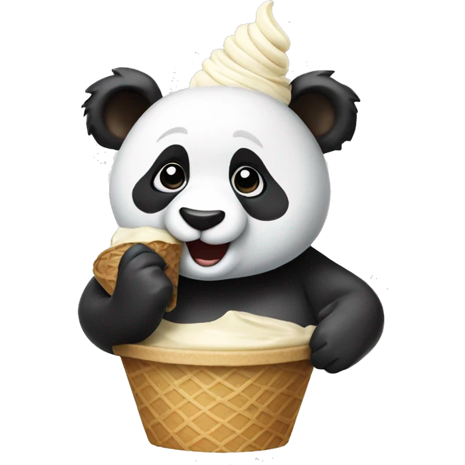 Panda eating ice cream emoji