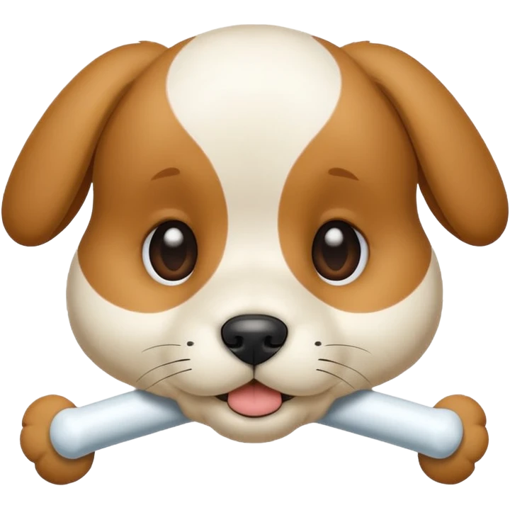 puppy face with white bone  emoji