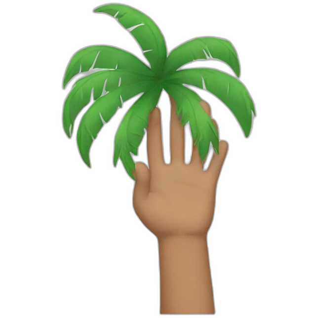 person with a palm instead of a face emoji