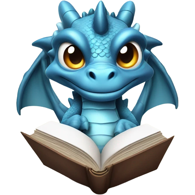 Dragon reading book emoji