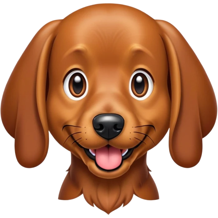 Un chien teckel marron qui tire la langue  emoji