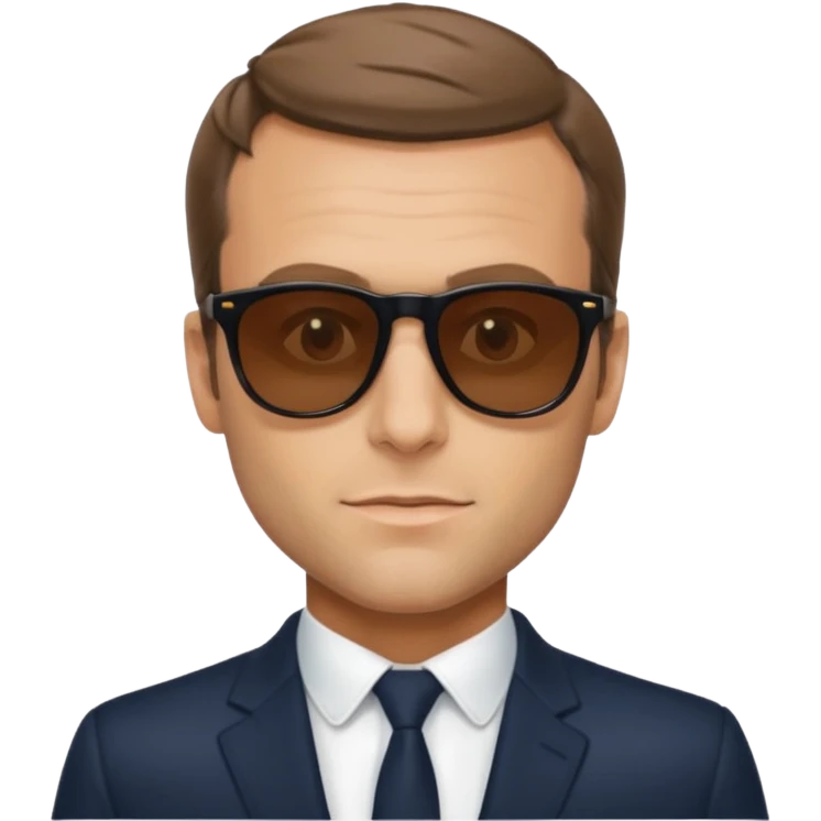 Emanuel macron avec des lunettes de soleil  emoji