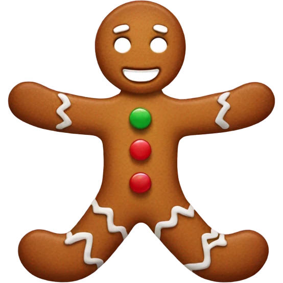 Gingerbread man half a leg emoji
