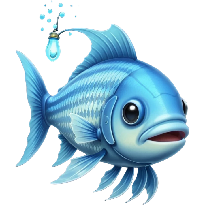 Lanternfish – Small fish with glowing lure on head emoji