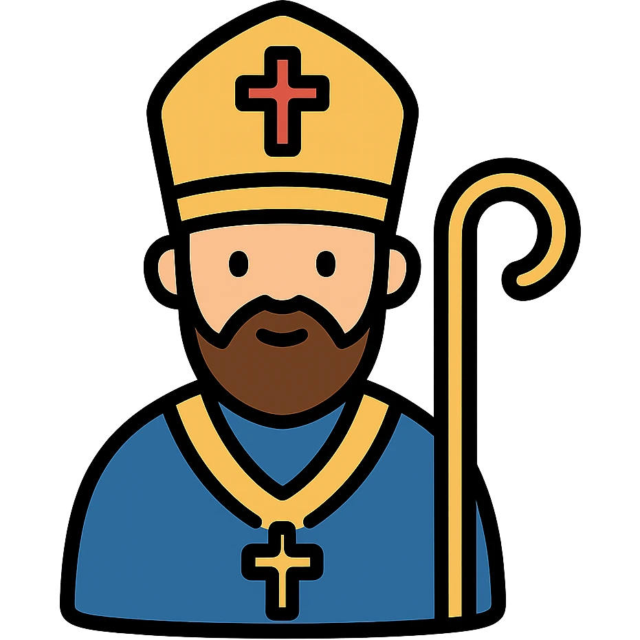 Orthodox pope, icon with color and black outlines emoji