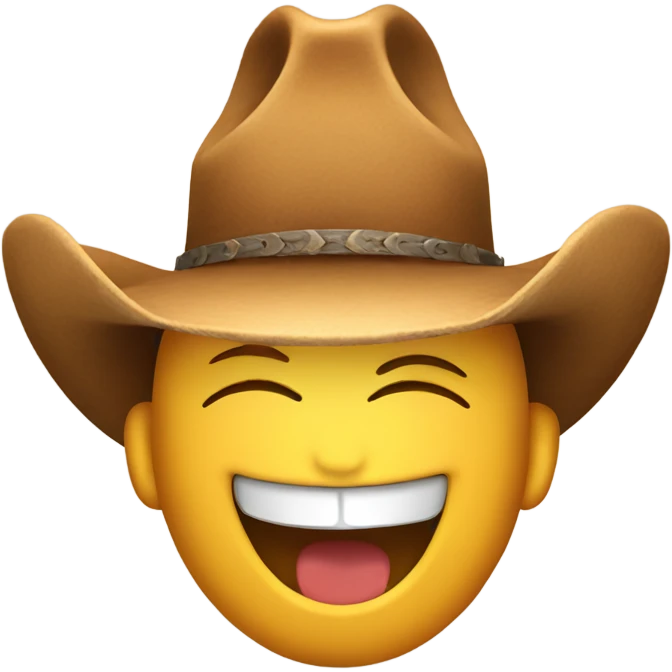 Laughing face with cowboy hat emoji
