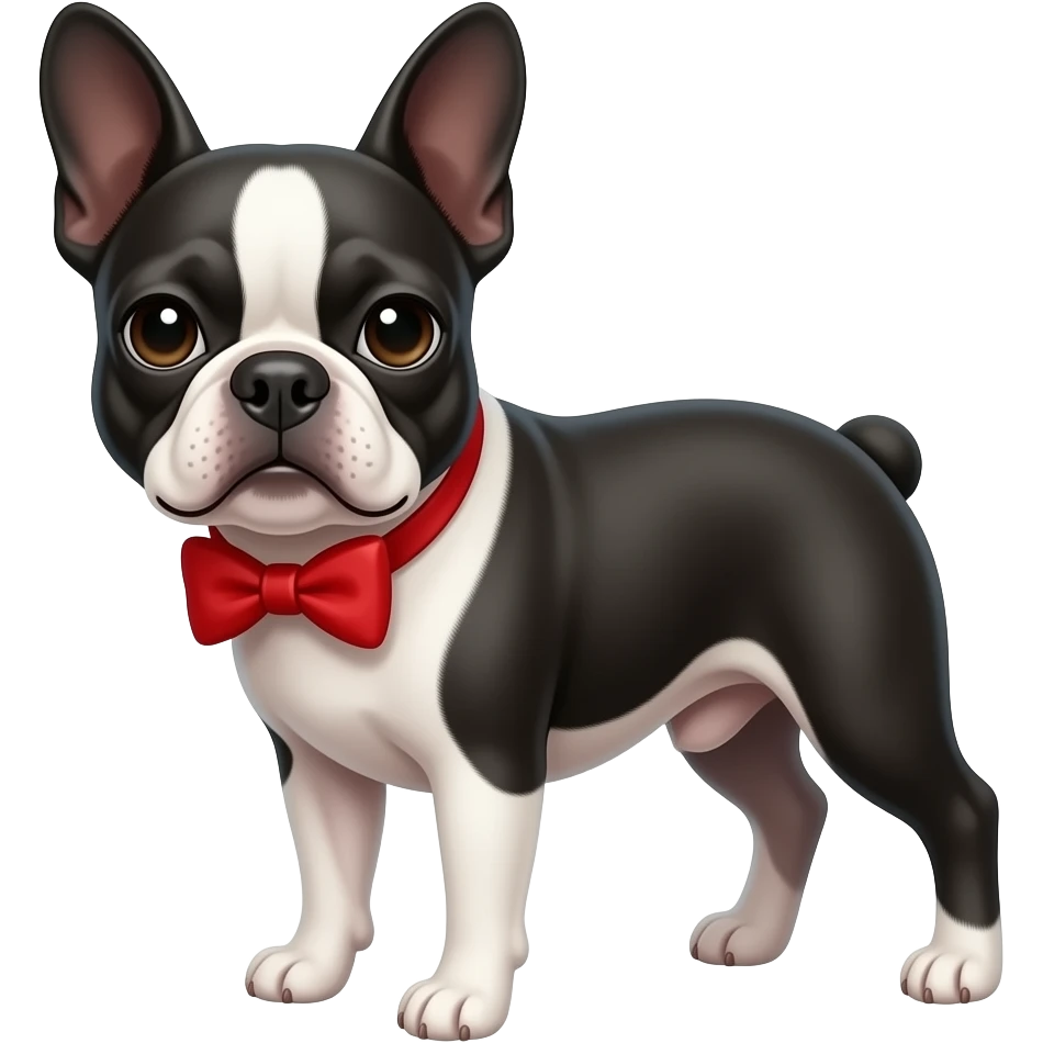 Boston terrier with bow tie emoji