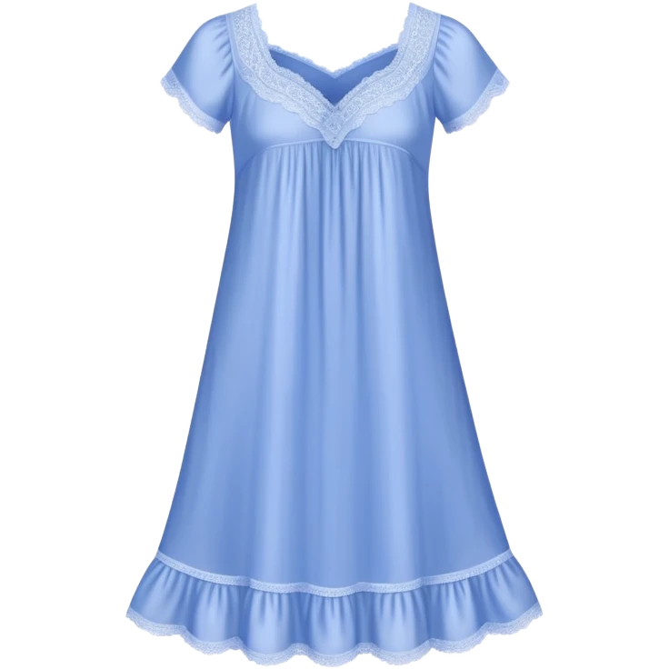 Periwinkle silk lace-trim nightgown emoji