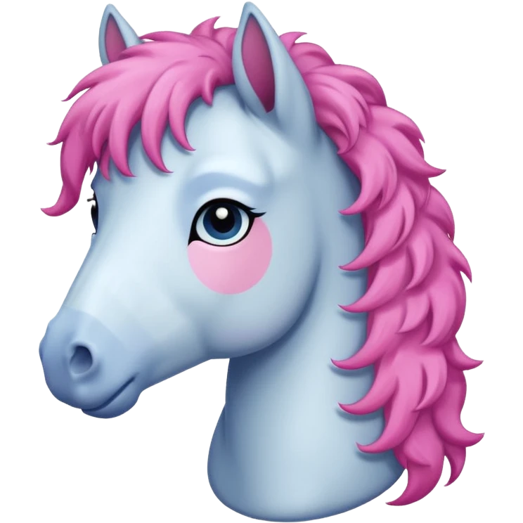  horse with curly and blue pink hair  emoji