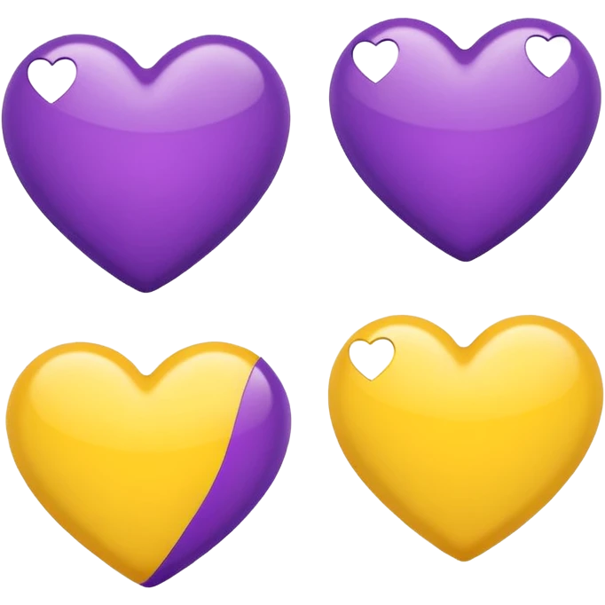 purple and yello hearts emoji