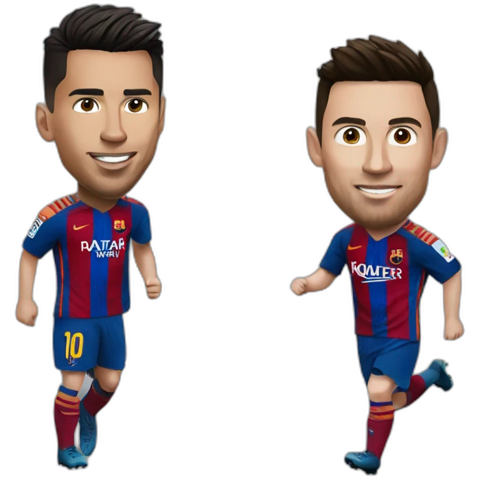 ronaldo and messi playing football emoji