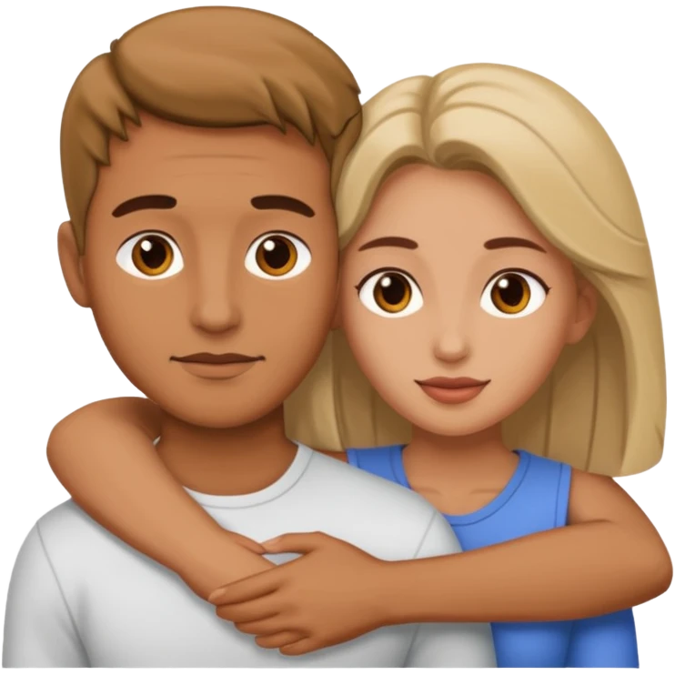 Naked man laying on naked woman emoji