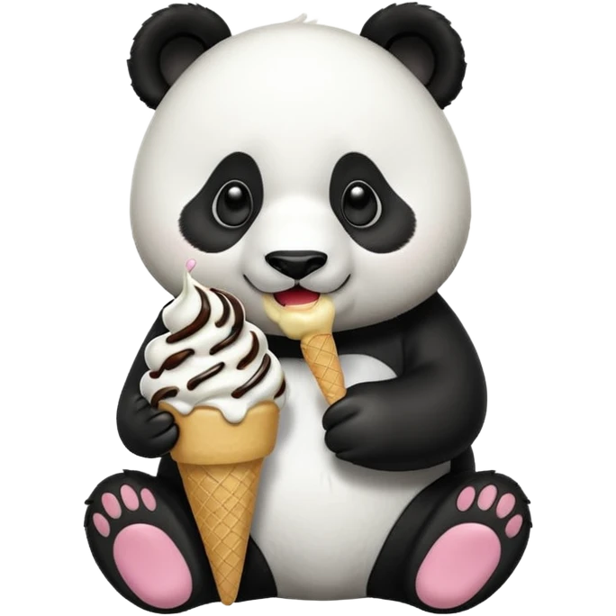 Panda eating ice cream emoji
