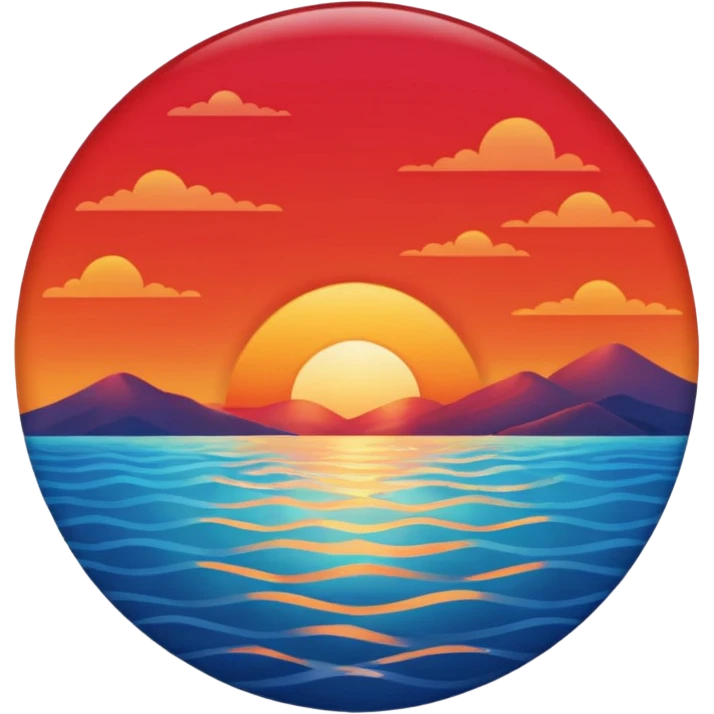 sunset over ocean emoji
