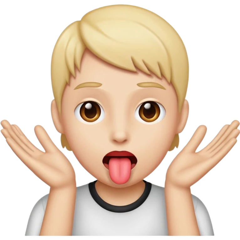 Tongue out with hands to the side  emoji