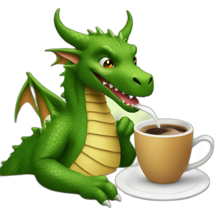 dragon drinking coffee emoji