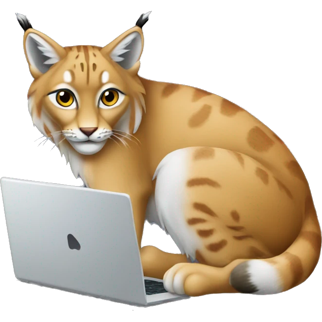 A lynx with a laptop emoji