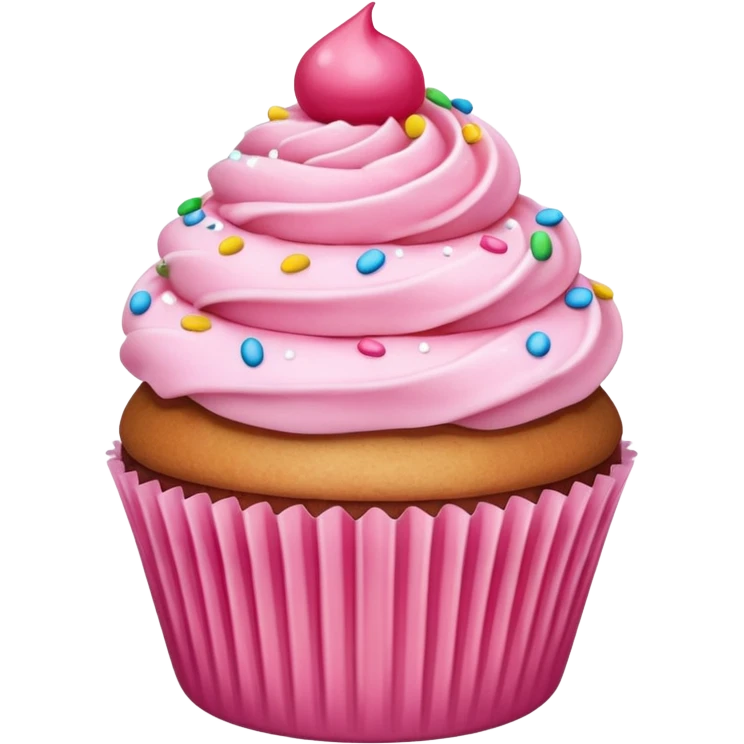Cupcake with pink icing emoji