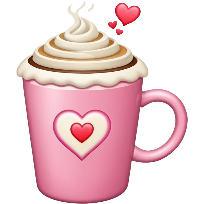 Um café rosa emoji