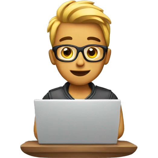 Chico con laptop emoji