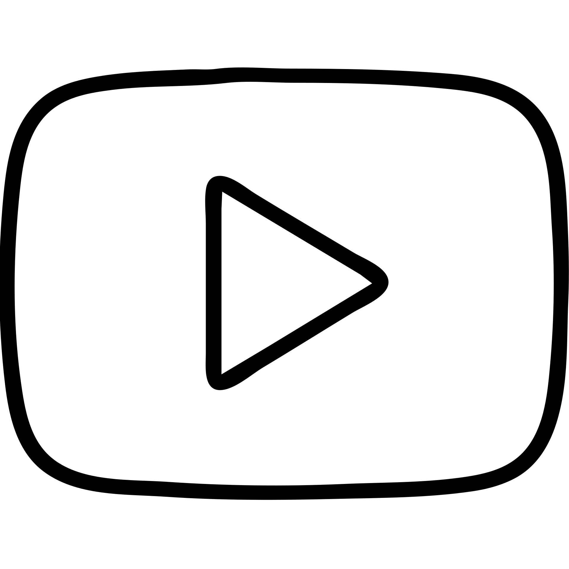 YouTube logo, rounded rectangle with play button in the center emoji