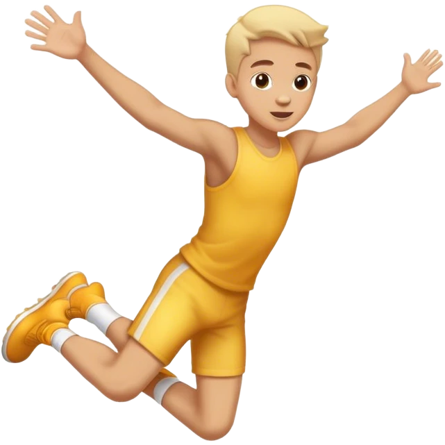 A person taking a leap emoji