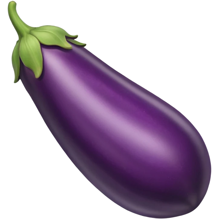 An eggplant very curved pointing downwards emoji