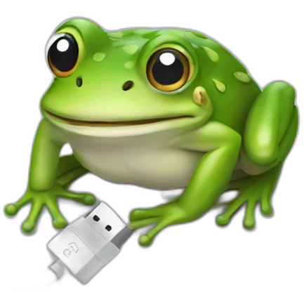 frog eating ethernet cable emoji