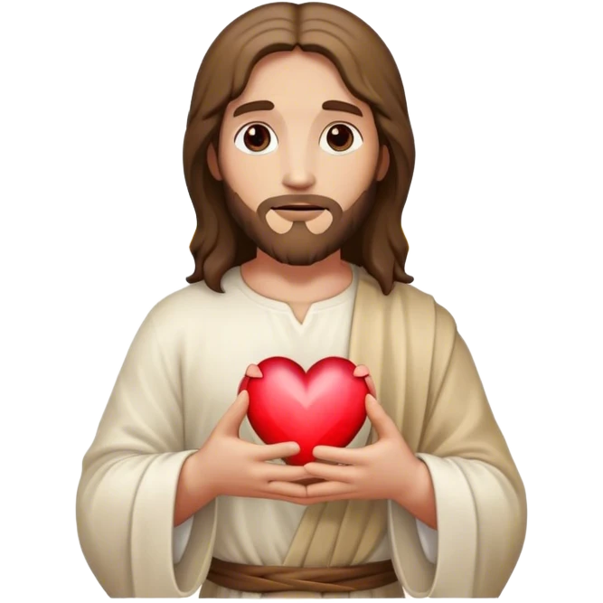 Jesus christ with a heart in his hands  emoji