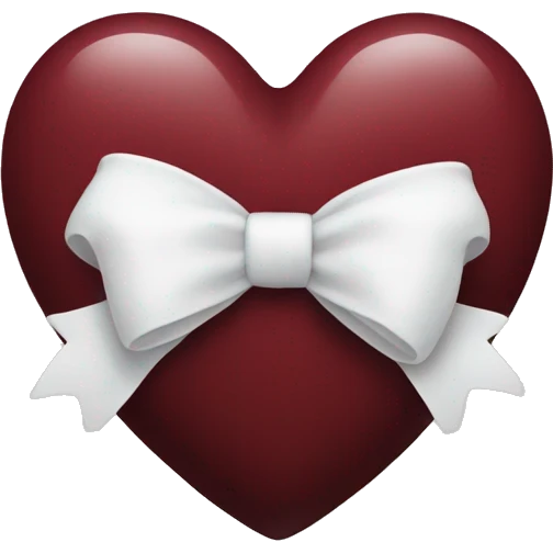 Dark red heart with a white bow emoji