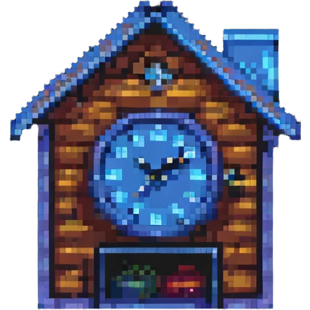 two people, a clock and a house together emoji