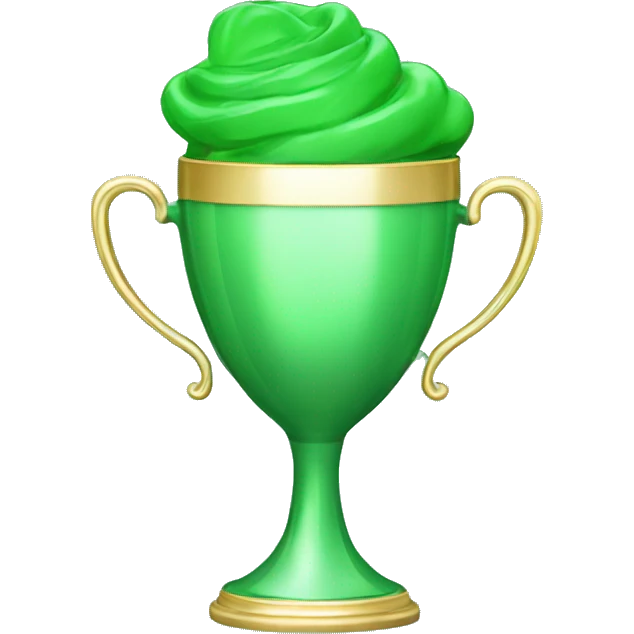 a shiny green cup award  emoji