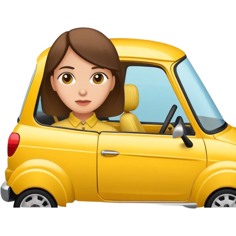 an accident with a yellow car and a lady emoji