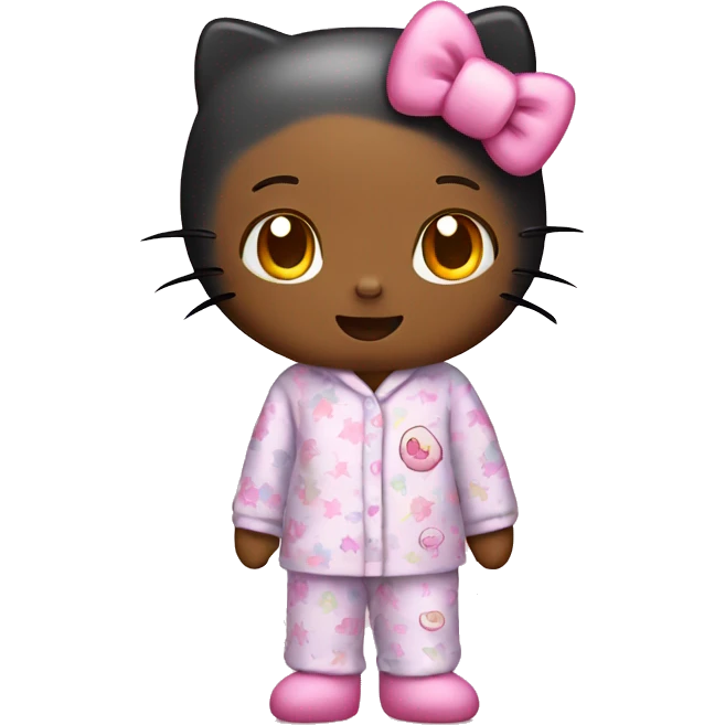 Hello kitty who is wearing pajama emoji