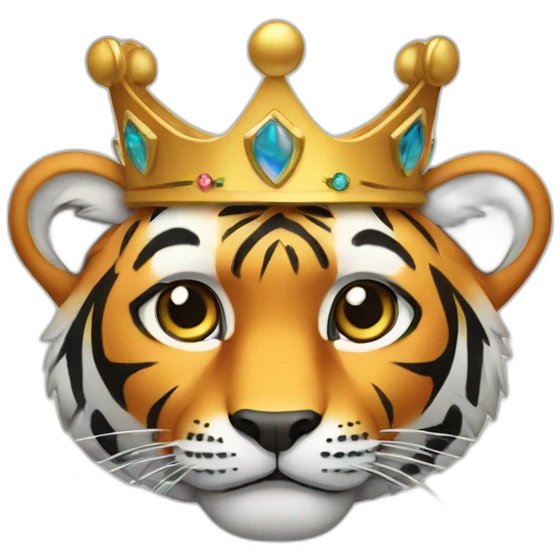 Tiger in crown emoji