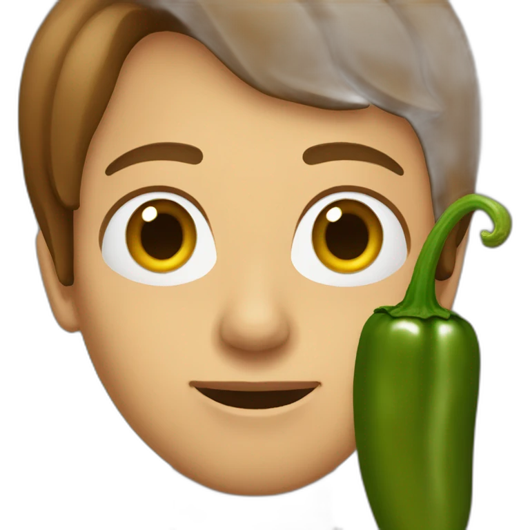 jalapeno with short brown hair emoji