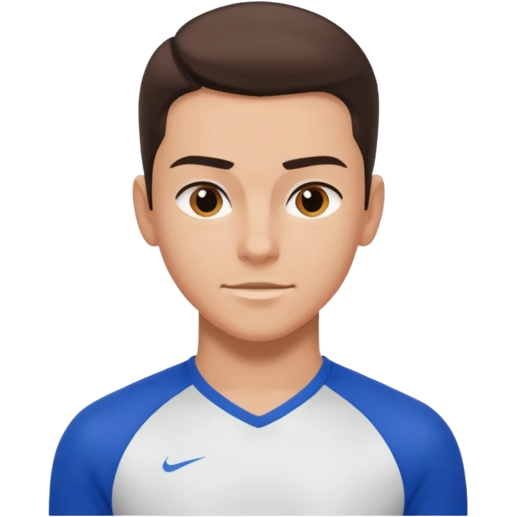 teen boy slick back brunette hair wearing sport clothes giving famous school boy vibe with confident attitude and smirk emoji