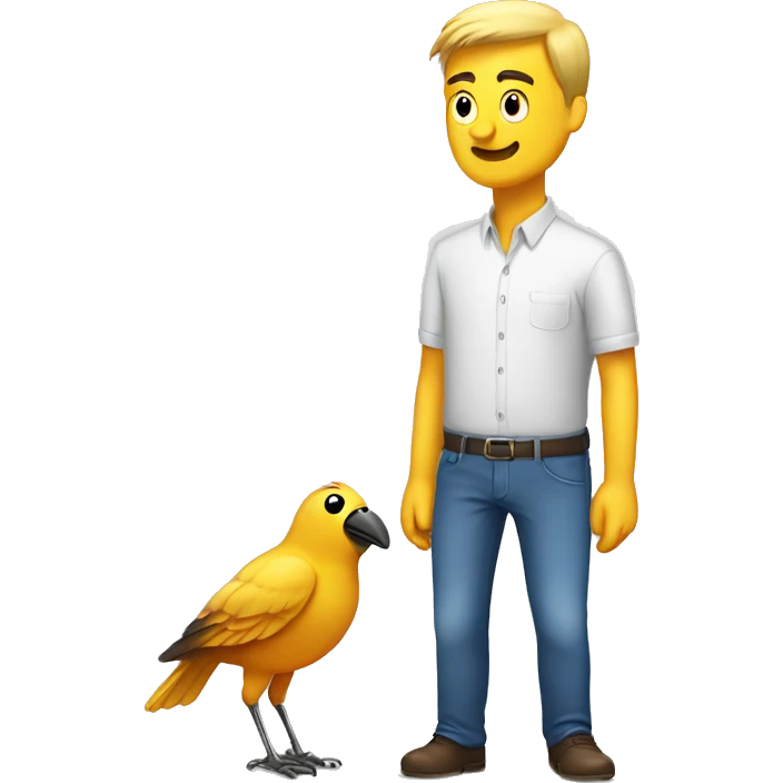 Bird pooping on man emoji