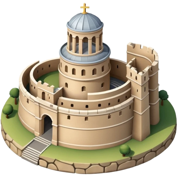 Saint Angel's Castel rome 
no frame, no squared style, no square above
aereal view from up emoji