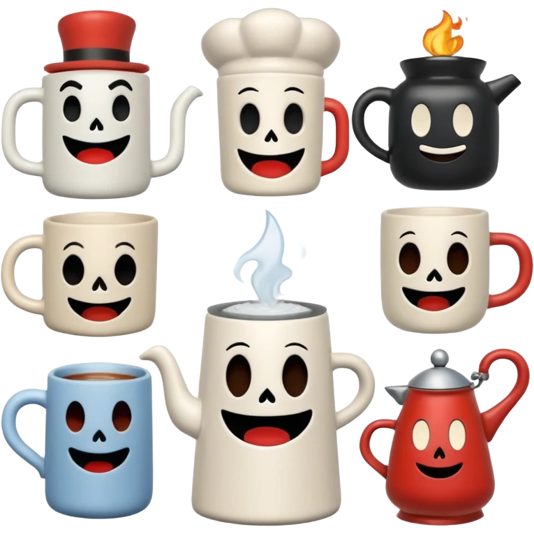 All Cuphead characters and a mega all bosses and all mega casino bosses and Cuphead ghost and Mugman tells elder kettle but elder kettle was dead and Mugman emoji