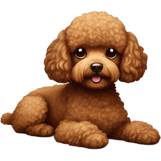 Brown toy poodle laying emoji